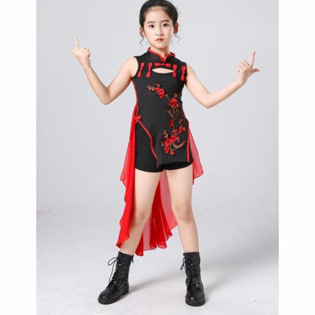 供中国風ダンス衣装 チャイナドレス 女の子 チャイナ服中華舞台